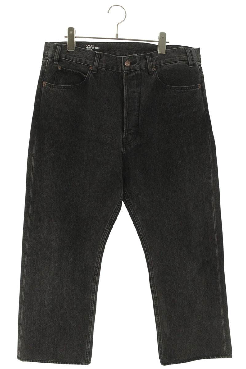 CELINE Black Cotton Straight Denim Pants Size 34