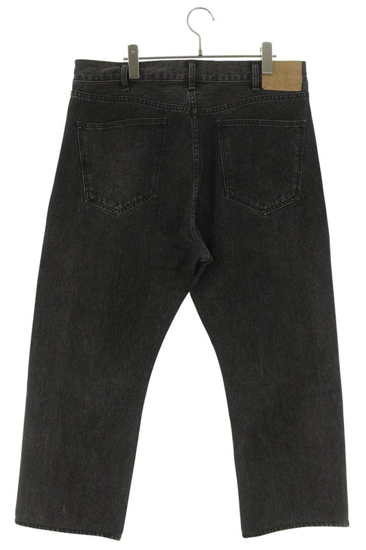 CELINE Black Cotton Straight Denim Pants Size 34