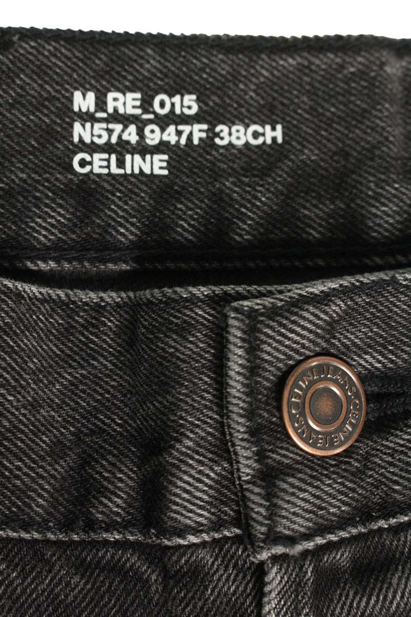CELINE Black Cotton Straight Denim Pants Size 34