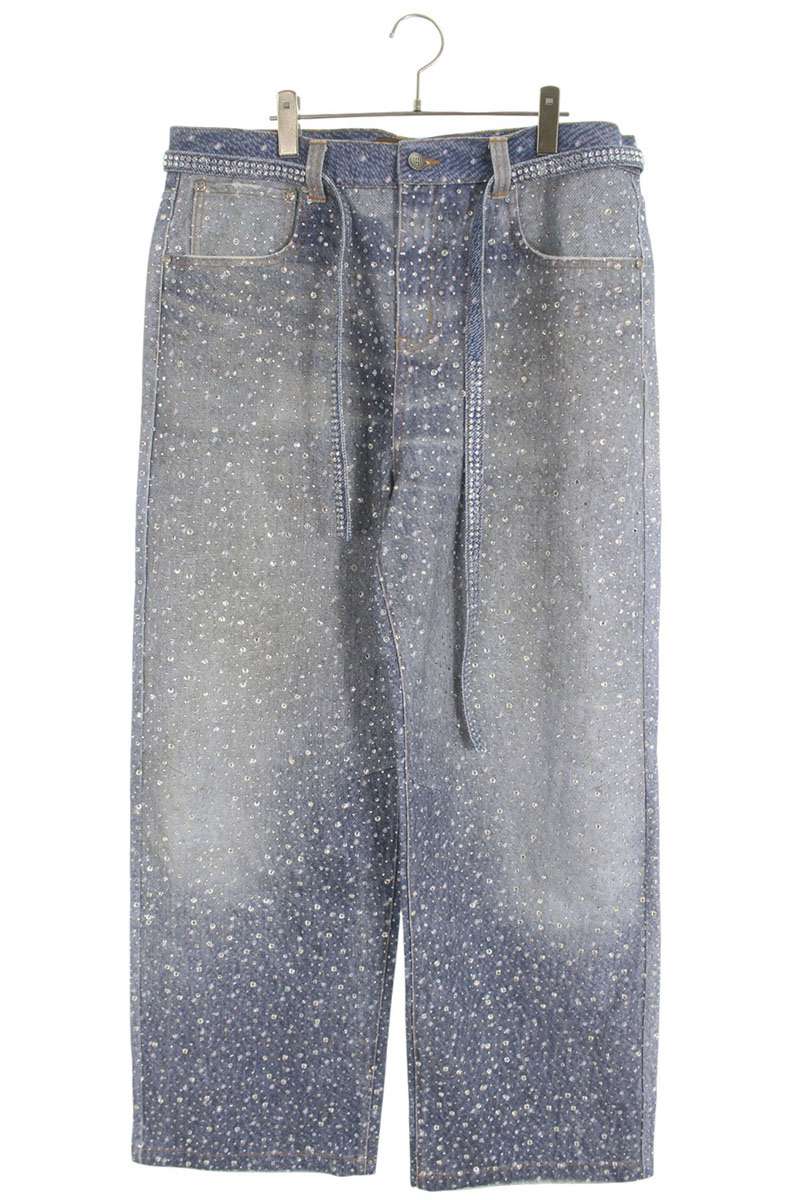 Birth of Royal Child Rhinestone Well-Washed Denim Pants Size XXL