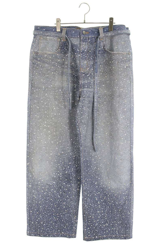 Birth of Royal Child Rhinestone Well-Washed Denim Pants Size XXL