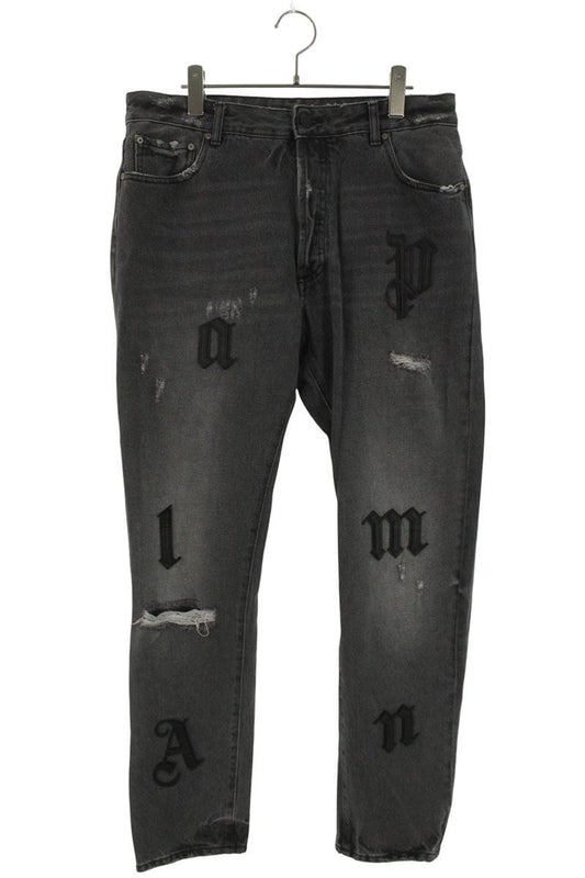 Palm Angels Leather Denim Pants Black Size 34