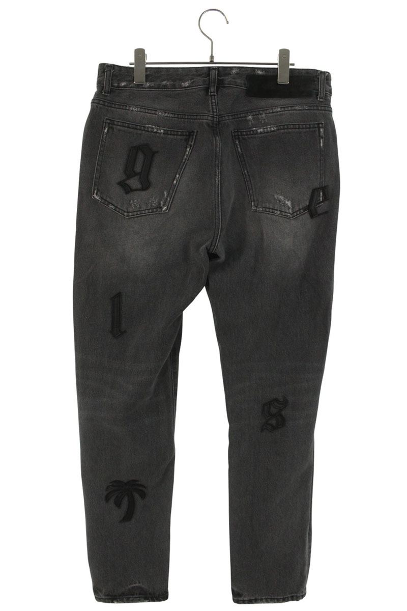 Palm Angels Leather Denim Pants Black Size 34