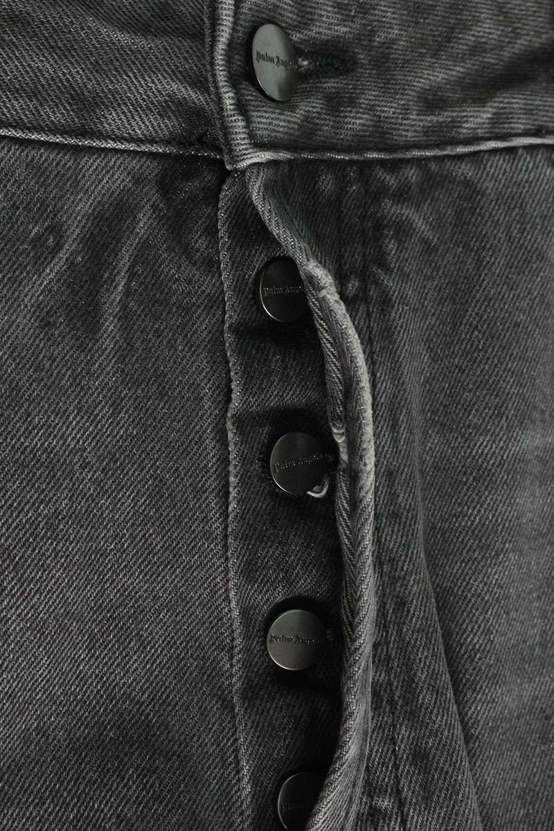 Palm Angels Leather Denim Pants Black Size 34