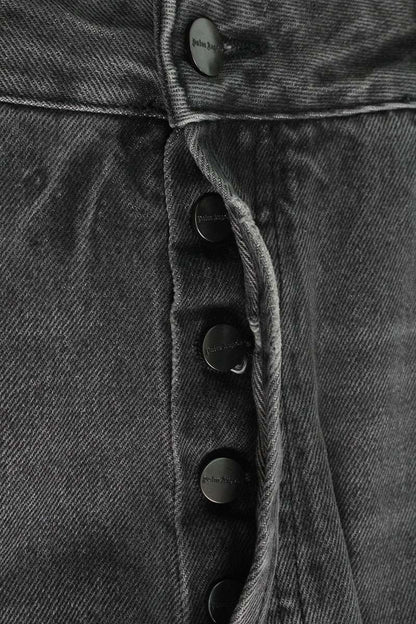 Palm Angels Leather Denim Pants Black Size 34