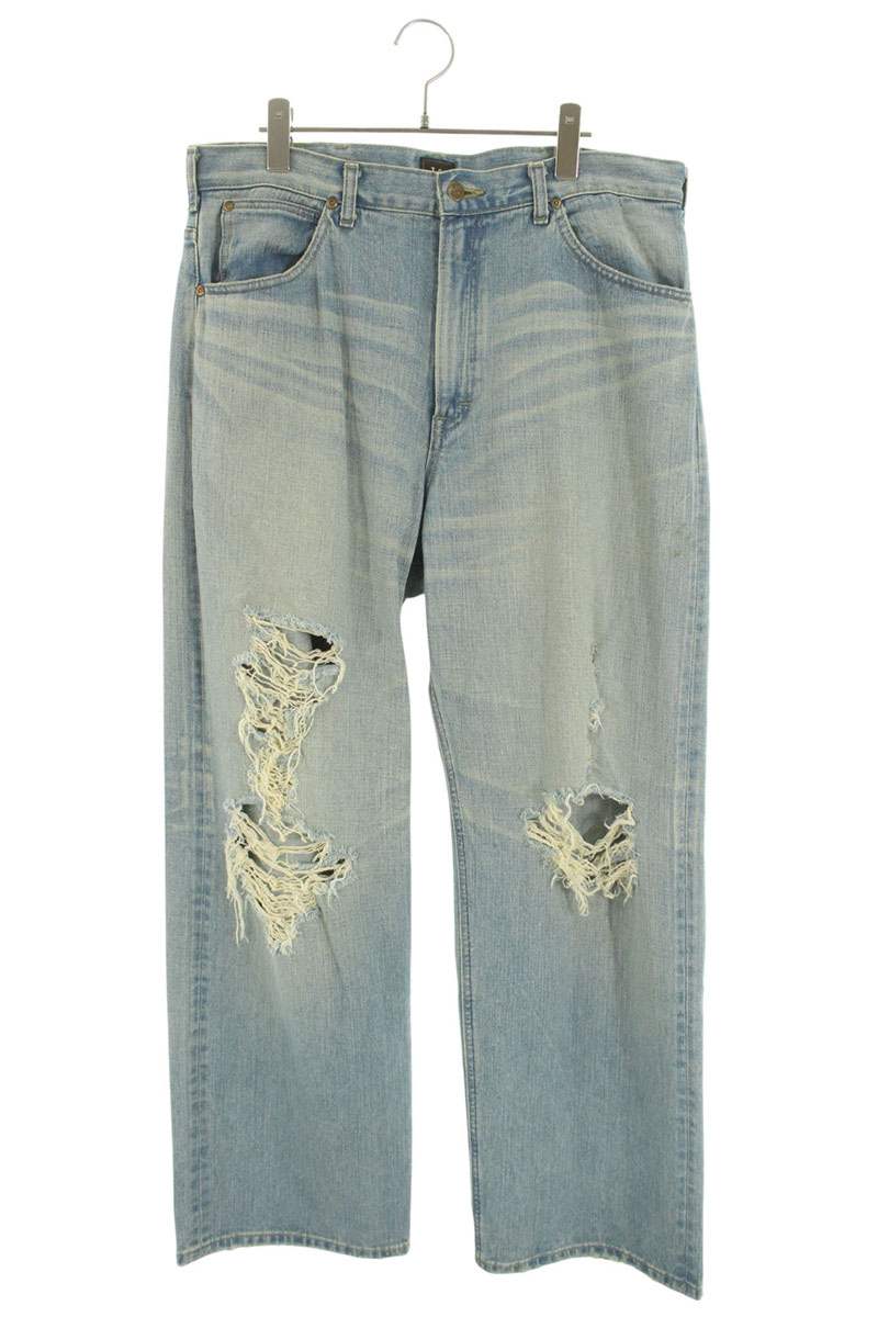 BEAMS x Lee Blue Distressed Denim Pants Size 36