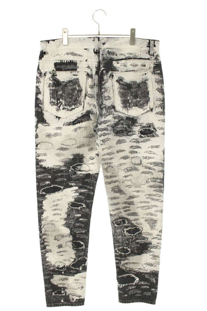 GIVENCHY Distressed Denim Jeans Grey/Black Size 35