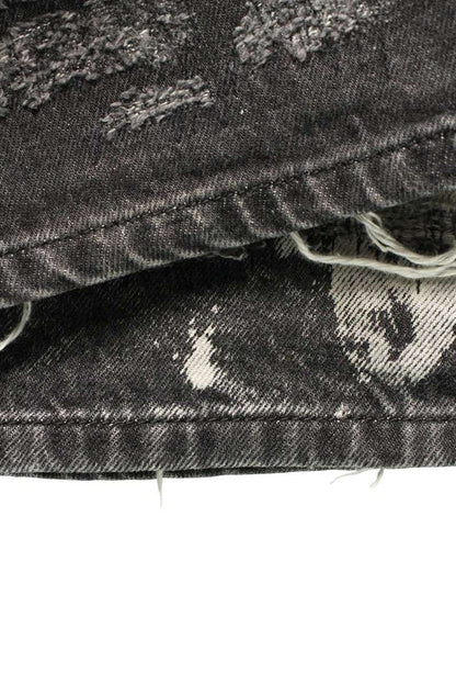 GIVENCHY Distressed Denim Jeans Grey/Black Size 35