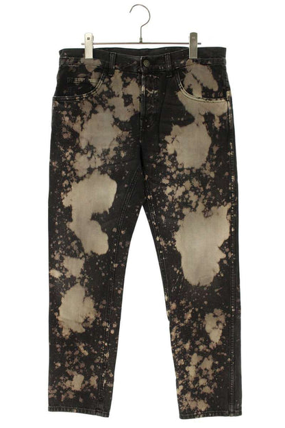 GUCCI Black Bleached Cotton Button-Fly Denim Pants Size 32