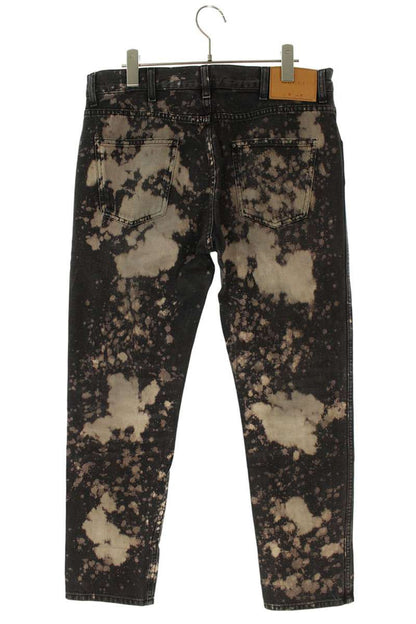 GUCCI Black Bleached Cotton Button-Fly Denim Pants Size 32