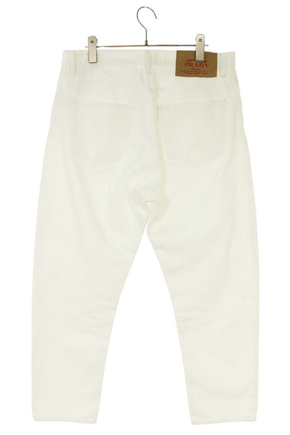 Prada White Triangle Logo 5-Pocket Denim Pants Size 32