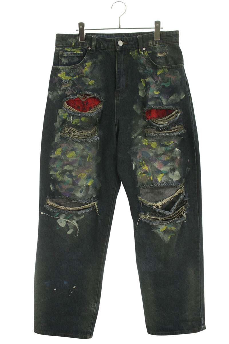 Basketcase Lax baggy denim paint splatters Distressed Pants Size 32