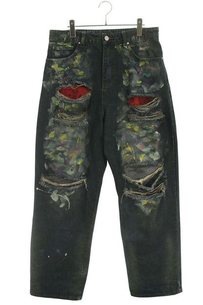Basketcase Lax baggy denim paint splatters Distressed Pants Size 32