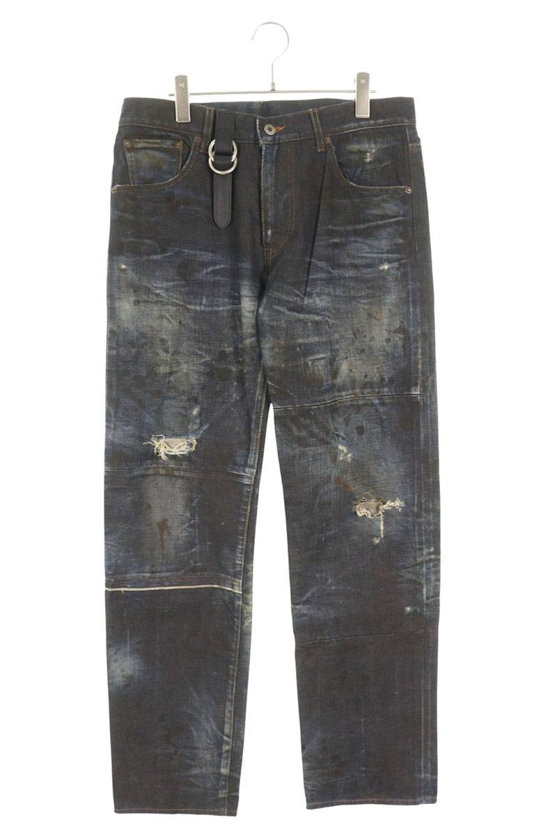 WilliamWall 13AW Distressed Washed Denim Pants Size 36