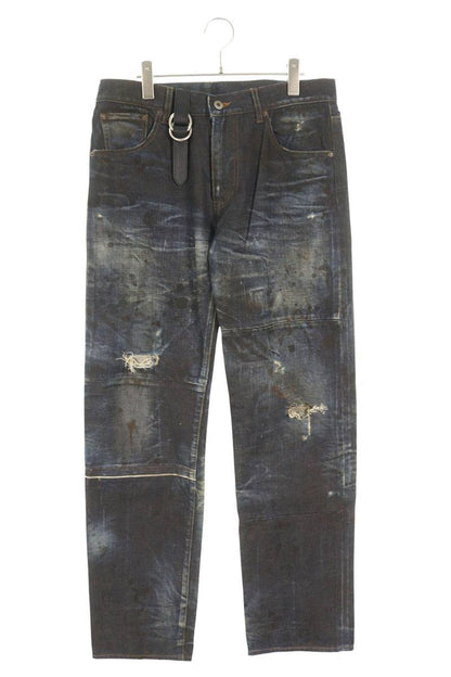 WilliamWall 13AW Distressed Washed Denim Pants Size 36