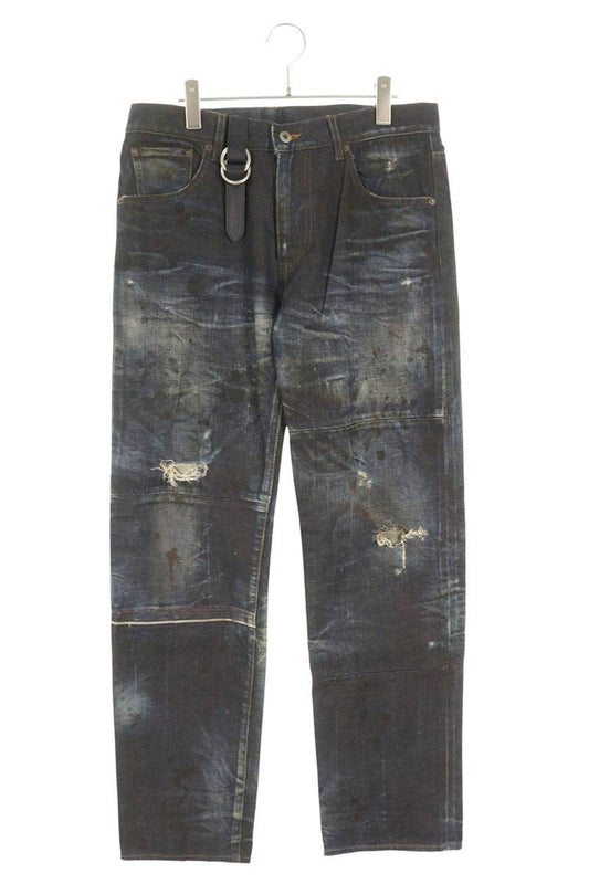 WilliamWall 13AW Distressed Washed Denim Pants Size 36