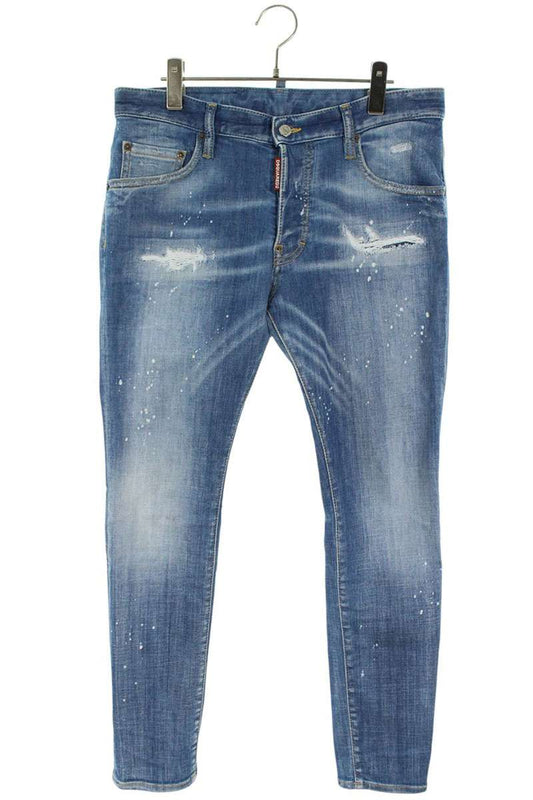 DSQUARED2 25SS Distressed Stretch Denim Pants Indigo Size 34
