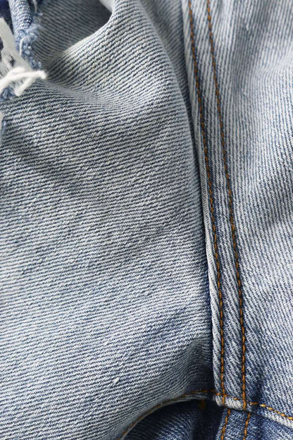 NATASHA ZINKO Indigo Cotton Distressed Denim Pants Size 34