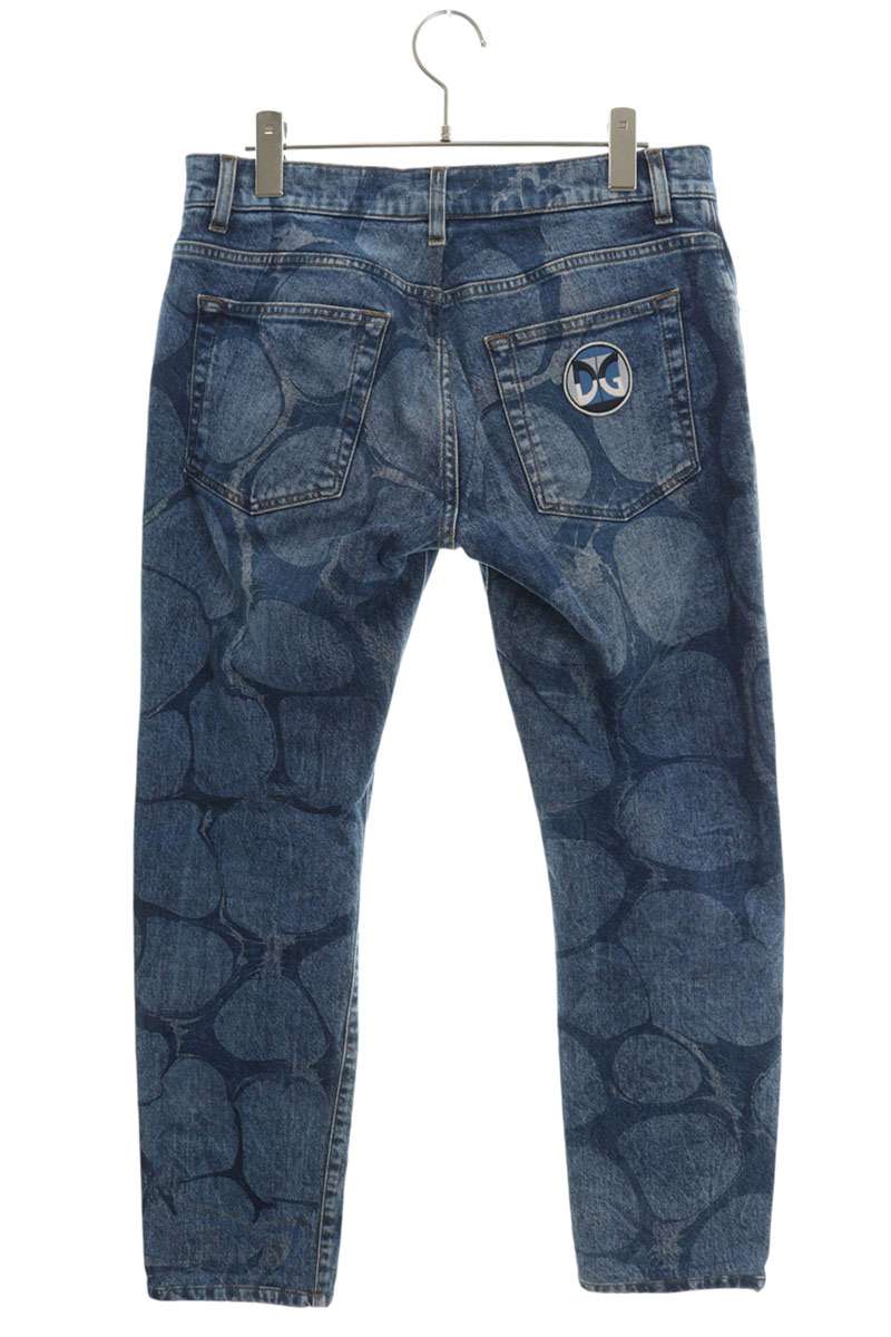 DOLCE & GABBANA 21SS All-Over Print Skinny Denim Size 33