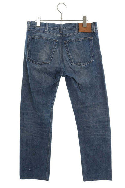 GUCCI Indigo Washed Straight Denim Pants Web Stripe Size 32