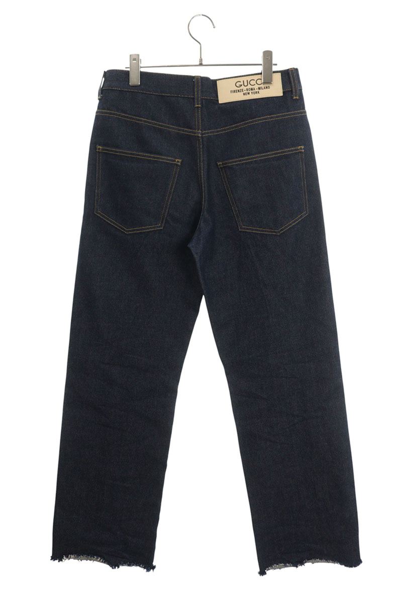 GUCCI Indigo Cut-Off Cotton Denim Pants Size 30