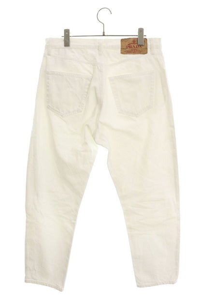 Prada White Triangle Logo Plate Button Fly Denim Size 32