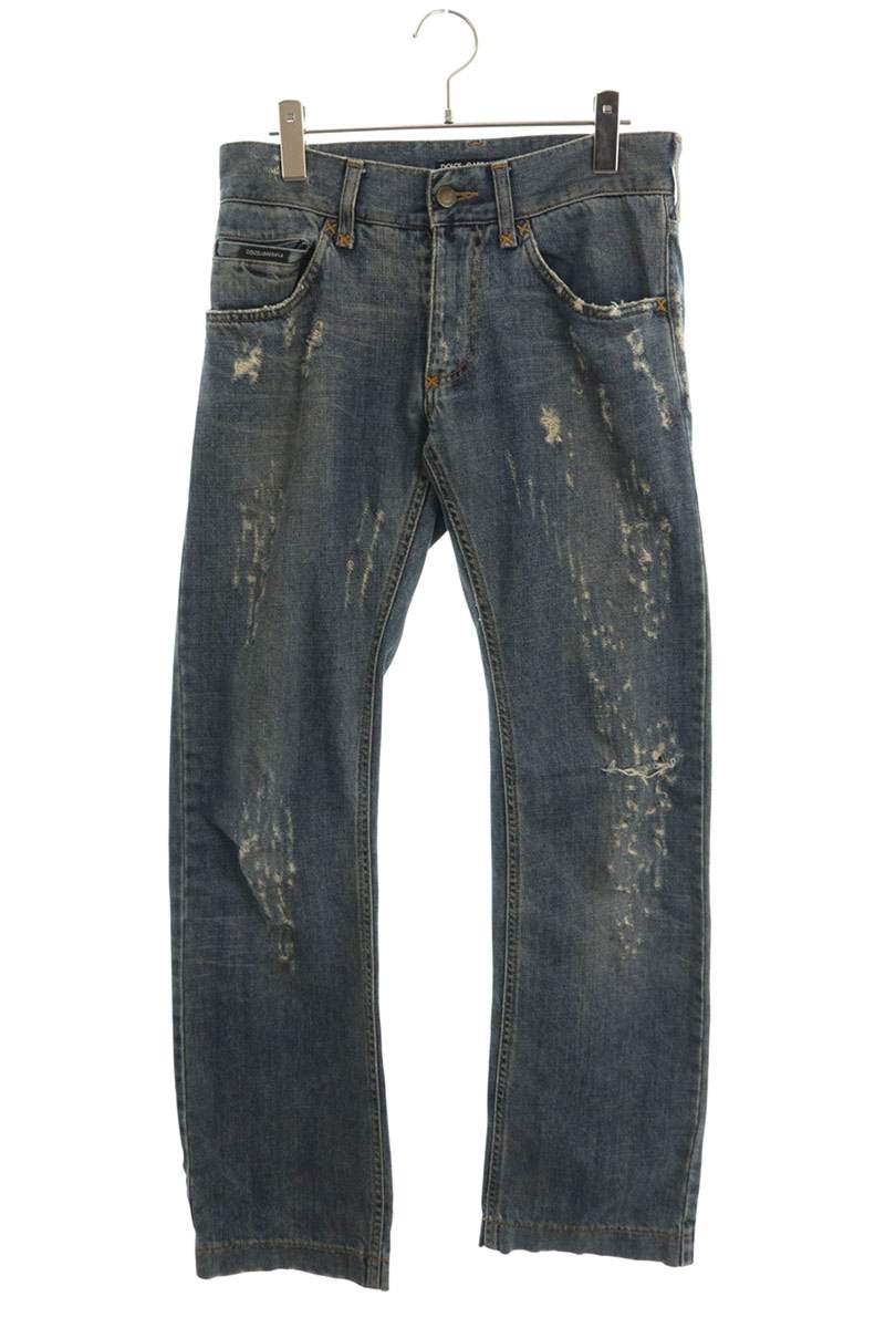 DOLCE & GABBANA Distressed Denim Pants Indigo Size 32