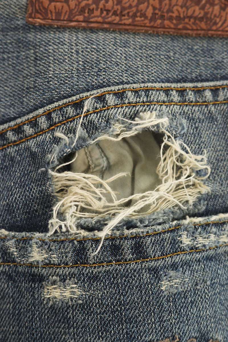 DOLCE & GABBANA Distressed Denim Pants Indigo Size 32