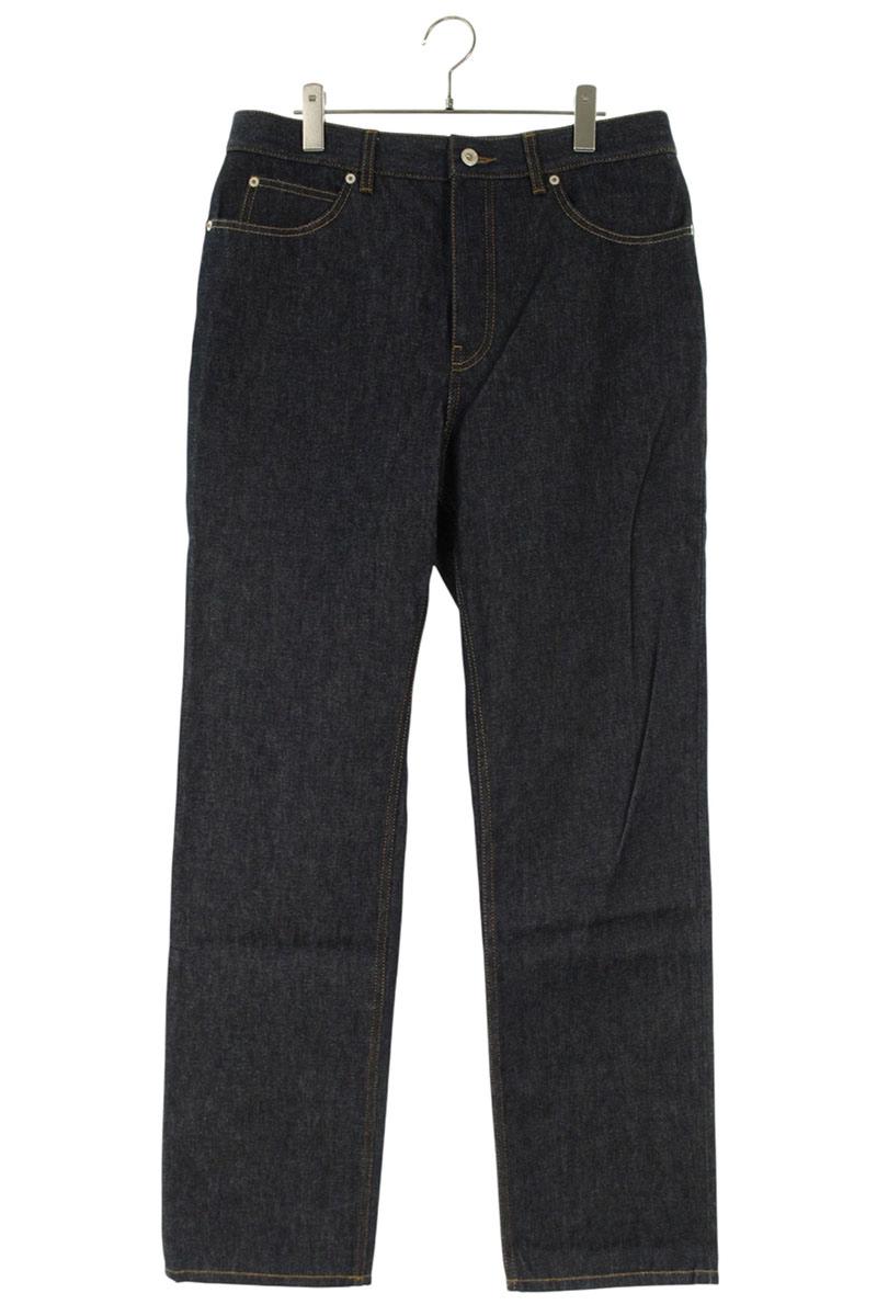 LOEWE High-Rise Straight Denim Pants Blue Size 36