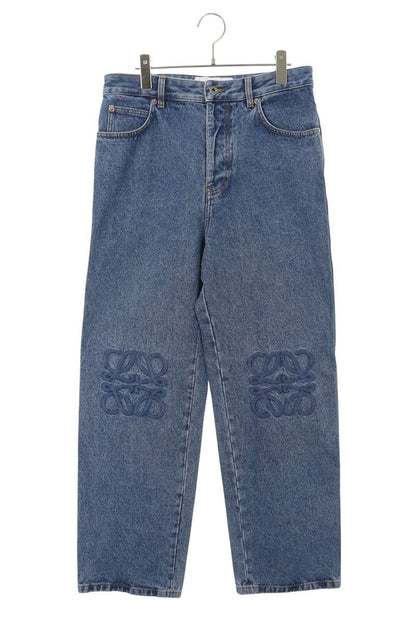 LOEWE Anagram Embroidered Denim Pants Blue Size 33