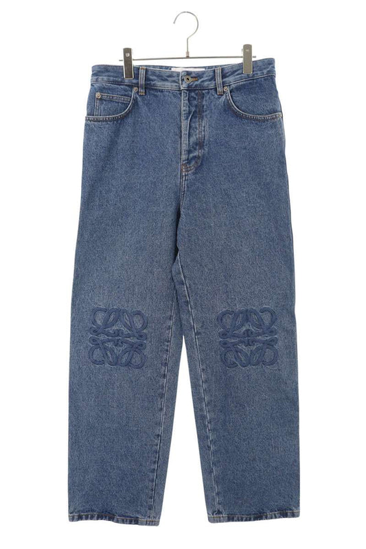 LOEWE Anagram Embroidered Denim Pants Blue Size 33