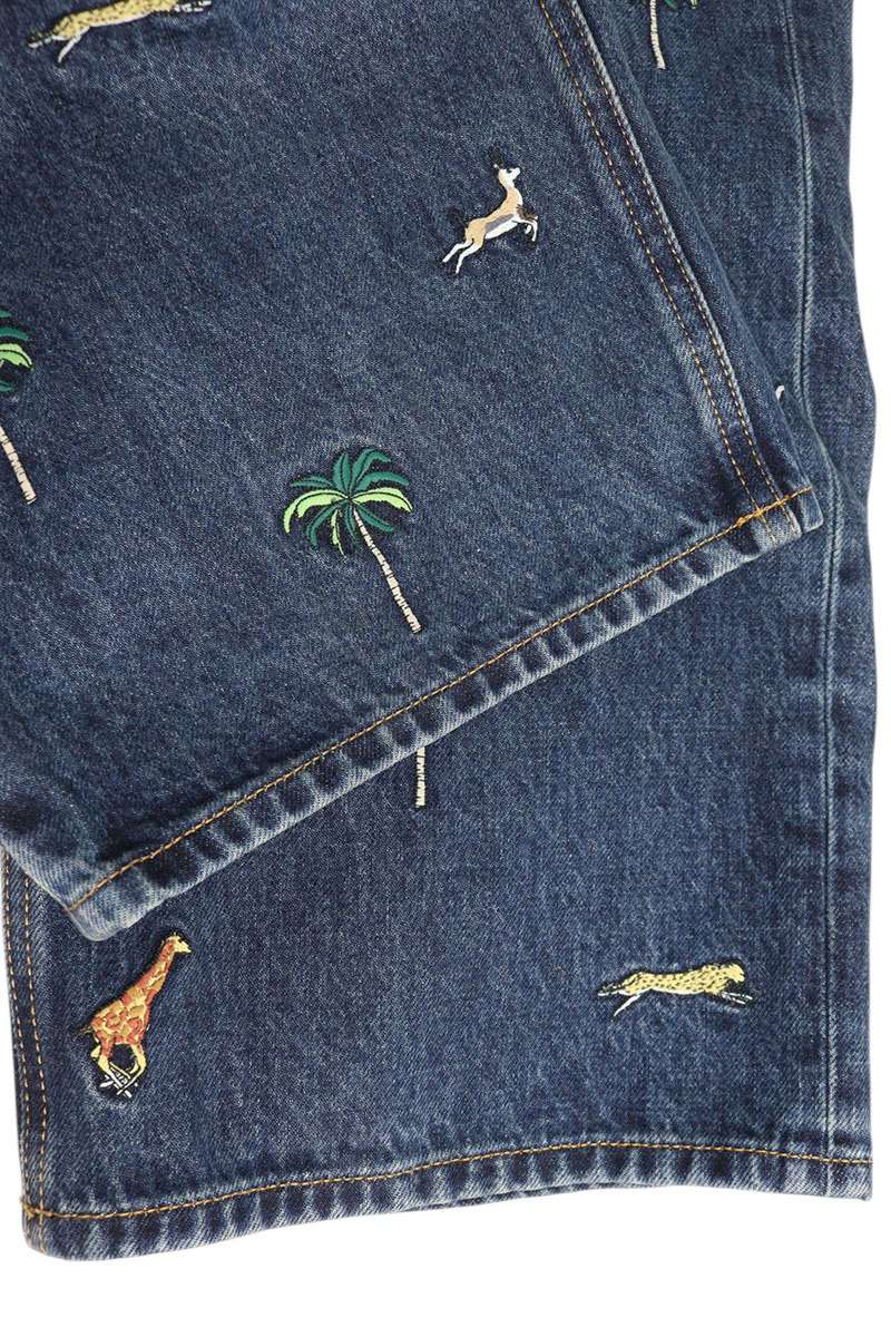LOUISVUITTON 26SS Animal Embroidered Baggy Denim Size 30