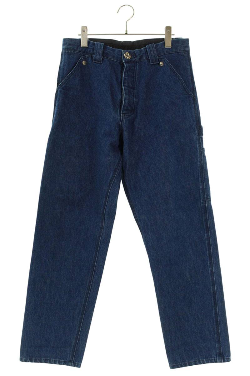 Chrome Hearts Cross Button Fatigue Denim Pants Blue Size 32