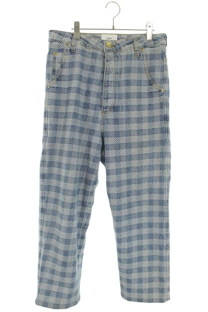 AMI Alexandre Mattiussi Check Pattern Denim Indigo Size 29