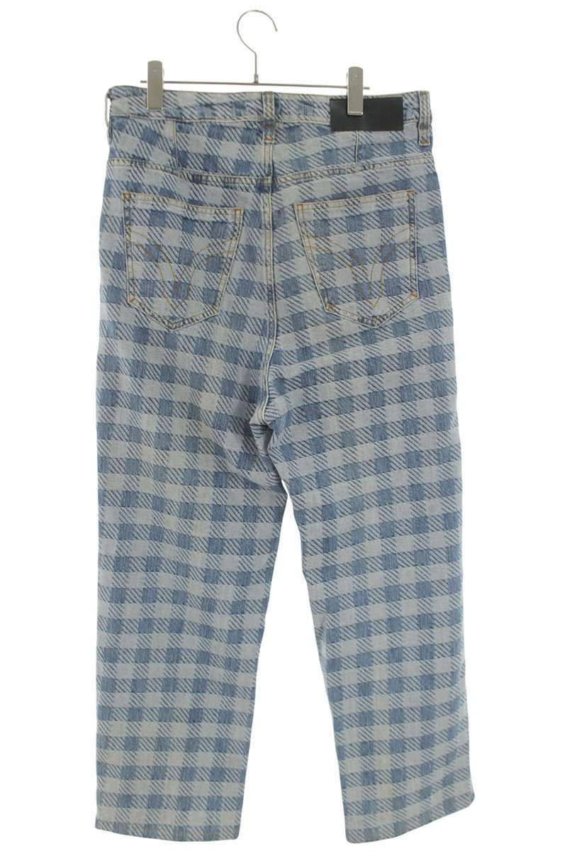 AMI Alexandre Mattiussi Check Pattern Denim Indigo Size 29