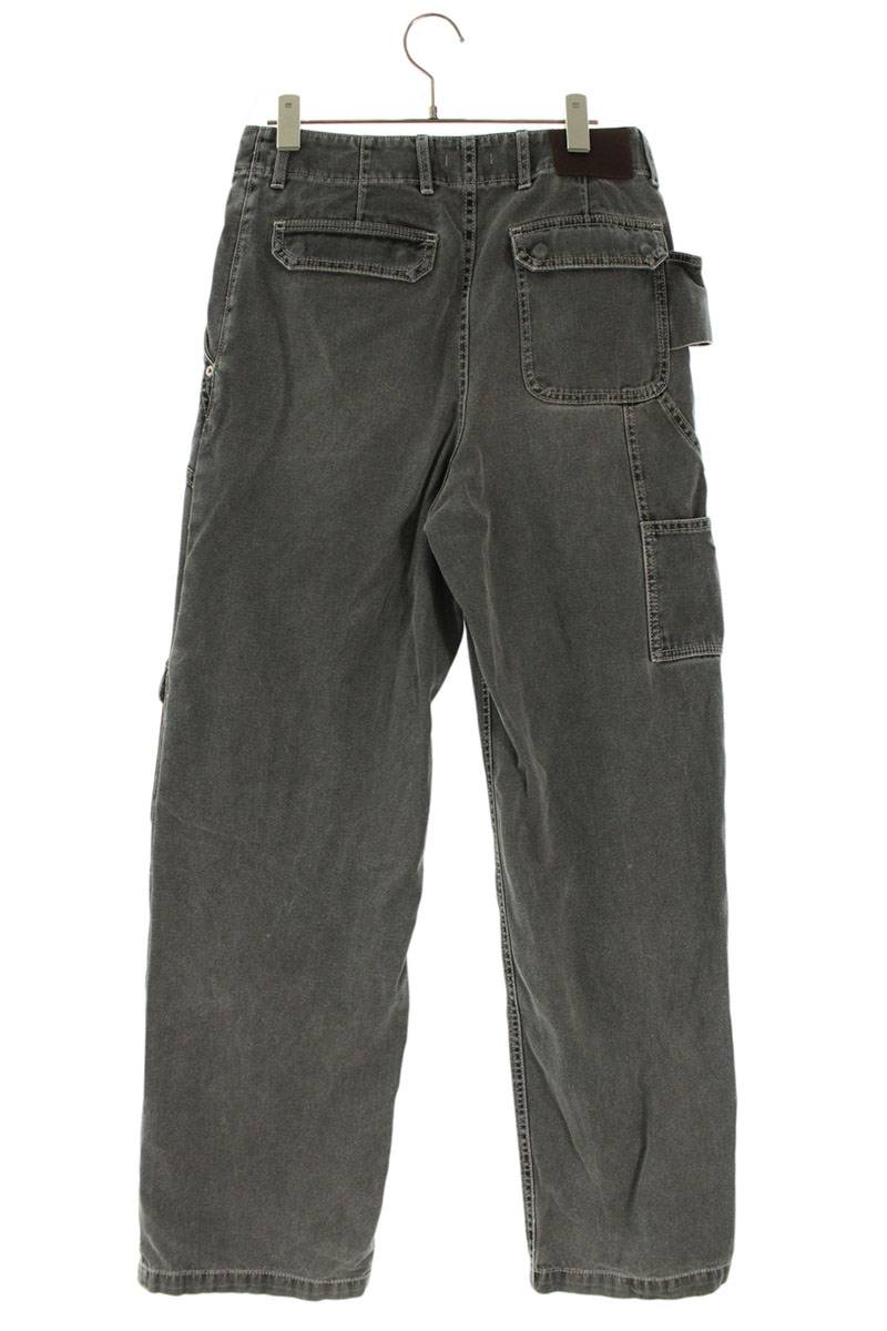DIOR Double Knee Leather Pocket Denim Gray Size 32