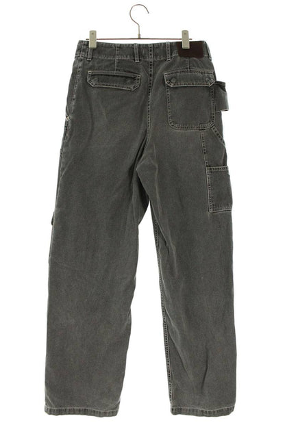 DIOR Double Knee Leather Pocket Denim Gray Size 32