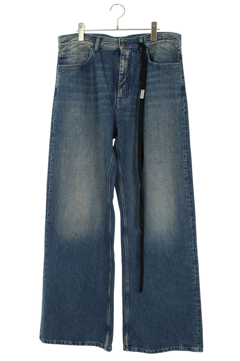 ANN DEMEULEMEESTER 26SS Drawcord Wide Washed Denim Size 36