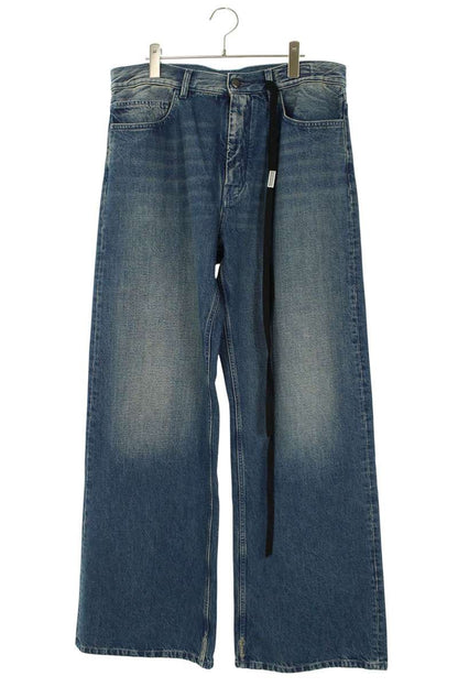 ANN DEMEULEMEESTER 26SS Drawcord Wide Washed Denim Size 36
