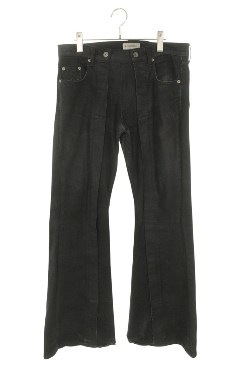 NO MASS PROD. Coated Flare Denim Pants Size 36