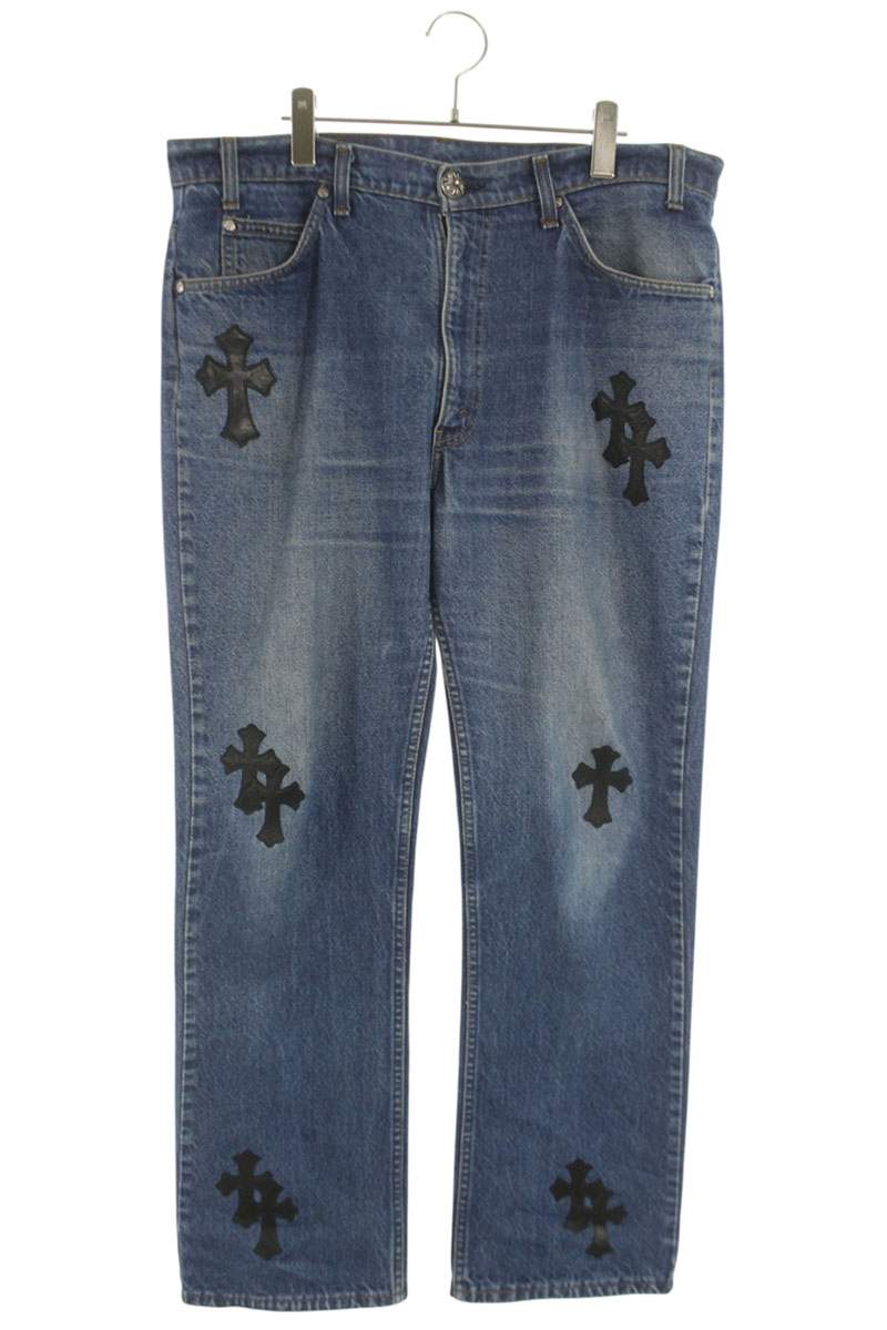 Chrome Hearts Cross Patch Washed Indigo Denim Pants Size 36