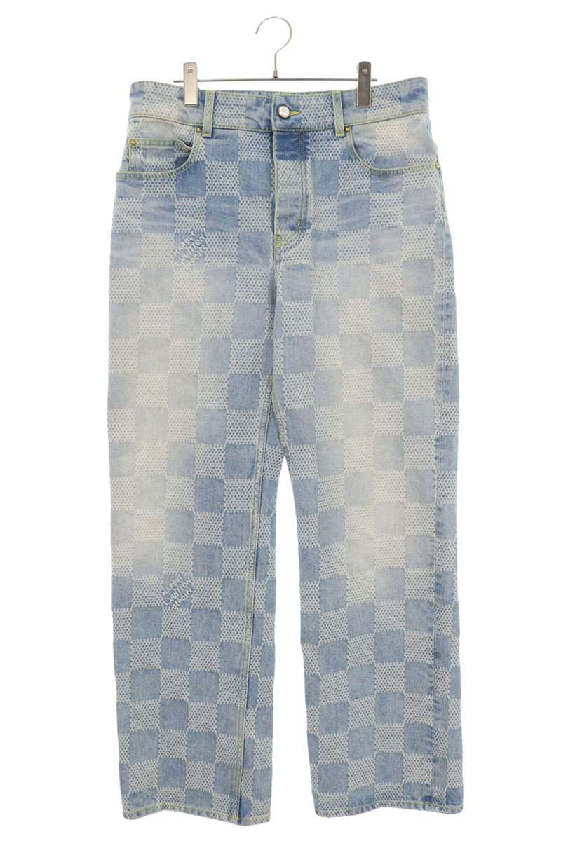 LOUISVUITTON Damier Skate Denim Button Fly Pants Size 33