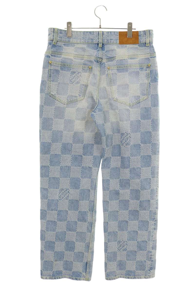 LOUISVUITTON Damier Skate Denim Button Fly Pants Size 33