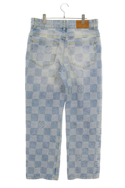 LOUISVUITTON Damier Skate Denim Button Fly Pants Size 33