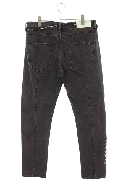OFF-WHITE Logo Embroidery Washed Denim Size 33