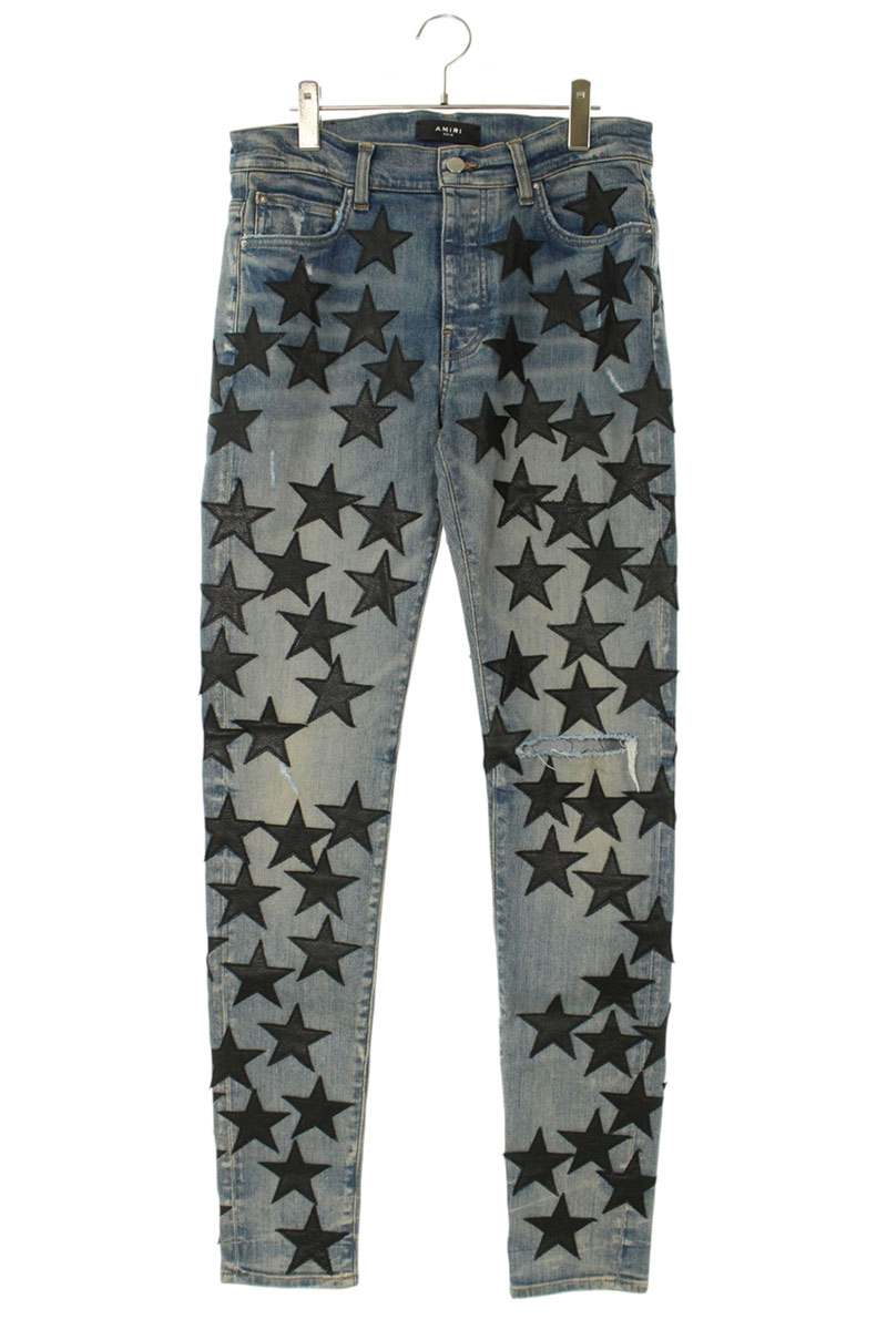 AMIRI Star Patch Washed Denim Pants Multi Size 32