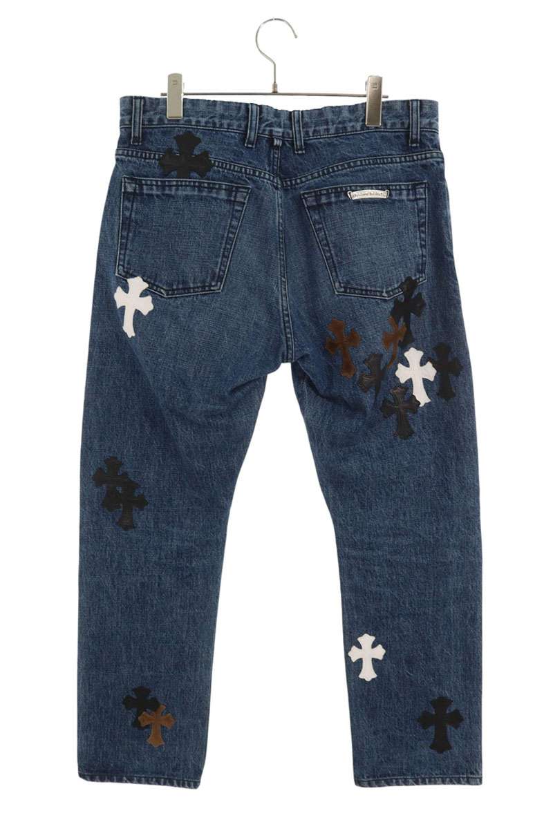 Chrome Hearts JEAN STRTLG FBRC Cross Patch Denim Size 34