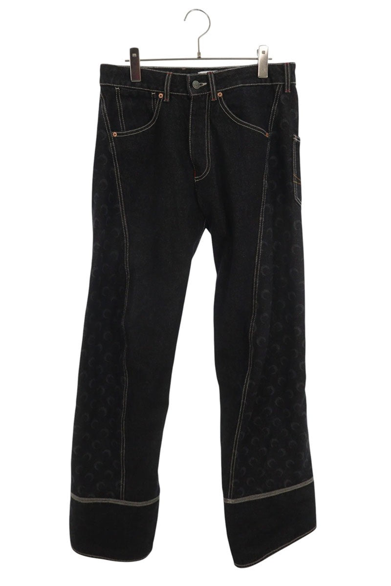 Marine Serre All Over Logo Denim Pants Black Size 32