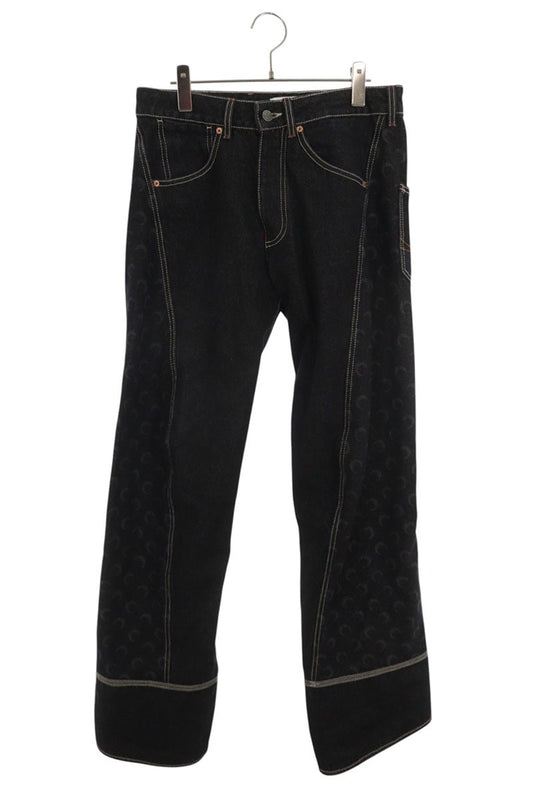 Marine Serre All Over Logo Denim Pants Black Size 32