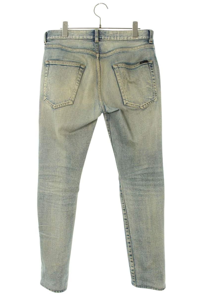 Saint Laurent Paris Distressed Denim Pants Blue Size 29